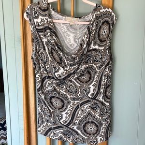 Michael Kors paisly cowl neck top M